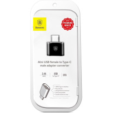 Baseus USB uz USB Type-C 2.4A adapteris (melns)