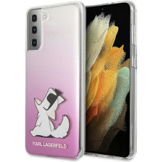 KLHCS21MCFNRCPI Karl Lagerfeld PC|TPU Choupette Eats Cover for Samsung Galaxy S21+ Gradient Pink