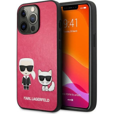 KLHCP13LPCUSKCP Karl Lagerfeld and Choupette PU Leather Case for iPhone 13 Pro Fuchsia