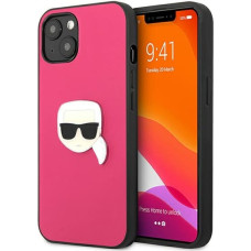 KLHCP13SPKMP Karl Lagerfeld PU Leather Karl Head Case for iPhone 13 mini Pink