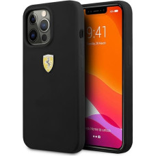 FESSIHCP13XBK Ferrari Liquid Silicone Metal Logo Case for iPhone 13 Pro Max Black