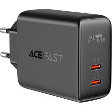 Acefast charger 2x USB Type C 40W, PPS, PD, QC 3.0, AFC, FCP black (A9 black)