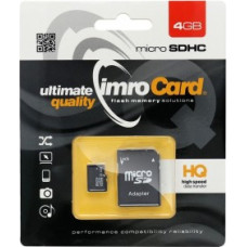 Imro atmiņas karte 4GB microSDHC cl. 10 + adapteris