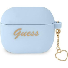 Guess case for Airpods 3 GUA3LSCHSB blue Silicone Heart Charm