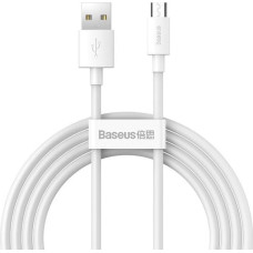 Baseus Simple Wisdom Data Cable Kit USB to Micro 2.1A (2PCS|Set) 1.5m White