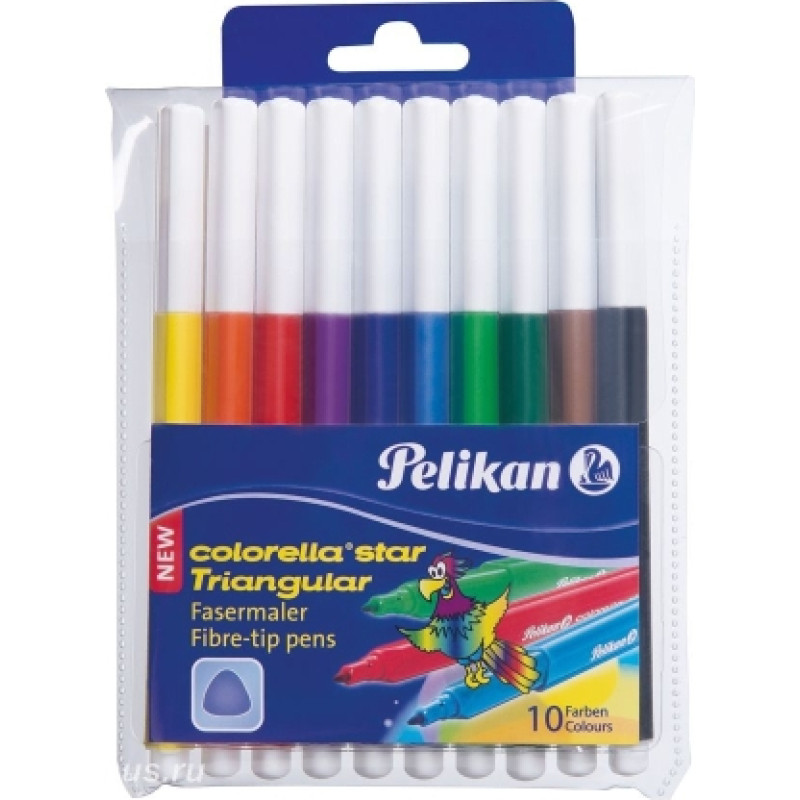 Pelikan Flomasteri Colorella Star trīskantīgi 10 krāsas 0.8 mm (985663)