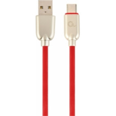 Gembird USB Male - USB Type C Male Premium rubber 1m Red