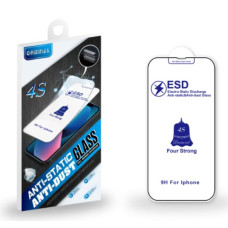 Fusion ESD Anti-Static Dust Proof aizsargstikls pilnam ekrānam telefonam Apple iPhone 13 Mini melns