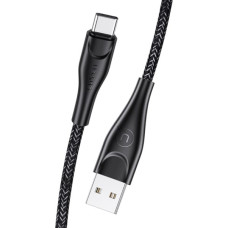 USAMS Kabel pleciony U41 USB-C 1m 2A czarny|black SJ392USB01 (US-SJ392) Fast Charge