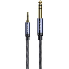 USAMS Adapter audio jack 3,5mm - 6,35mm 1.2m czarny|black SJ539YP01 (US-SJ539)