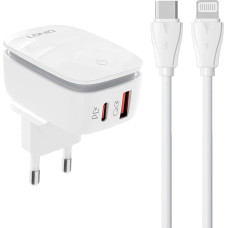 Wall charger  LDNIO A2425C USB, USB-C + USB-C - Lightning cable