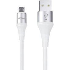 USB to Micro USB cable Vipfan Colorful X09, 3A, 1.2m (white)