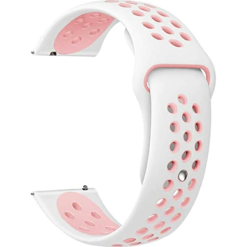 Beline pasek Watch 20mm Sport Silicone biało-różowy  white|pink box