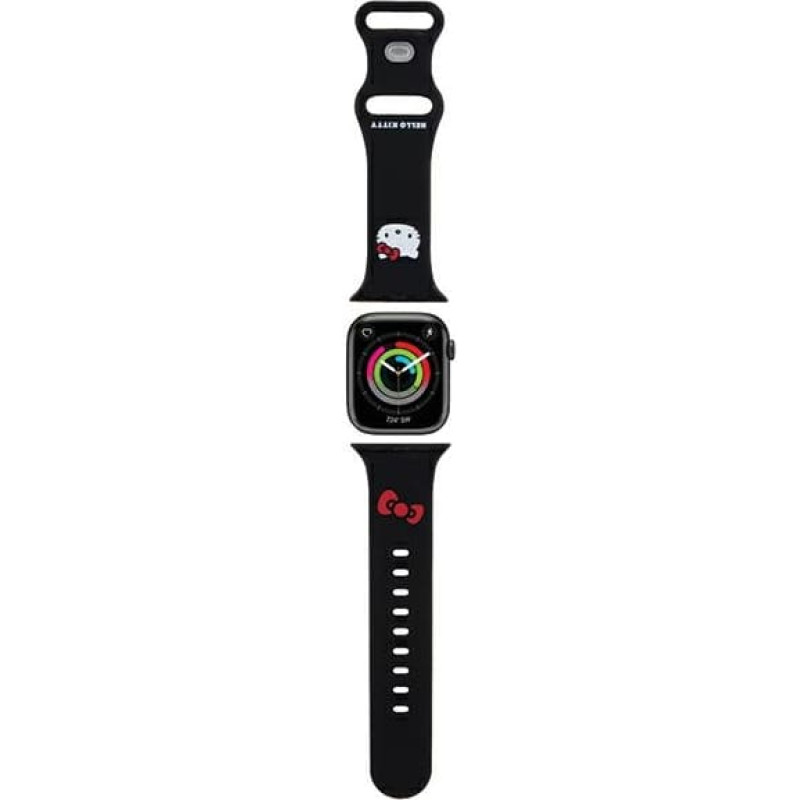 Hello Kitty Pasek HKAWMSCHBLK Apple Watch 38|40|41mm czarny|black strap Silicone Kitty Head