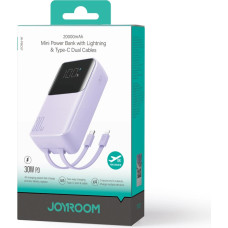 Mini power bank with built-in cables Joyroom JR-PBC07 20000mAh 30W - purple