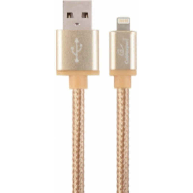 Gembird cotton braided USB Lightning 1.8m Gold