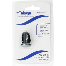 Akyga AK-CH-02 car charger 2x USB 2,1A black 5V