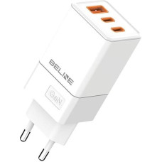 Beline Ład. siec. 2x USB-C + 1x USB 65W biały|white (only head) PD 3.0 + QC 3.0  BLN3CW65 GaN