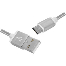 LTC PS USB -microUSB kabelis, 1 m, sudraba krāsā.