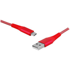 LTC PS USB - microUSB kabelis 2 m sarkans.