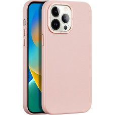 Dux Ducis Grit Leather Case for iPhone 14 Pro Elegant Faux Leather Cover (MagSafe Compatible) Pink