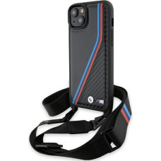 BMW BMHCP15S23PSVTK iPhone 15 | 14 | 13 czarny|black hardcase M Edition Carbon Tricolor Lines & Strap