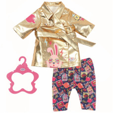 Baby Born dzimšanas dienas apģērba komplekts ar zelta mēteli un šortiem 43 cm lellei