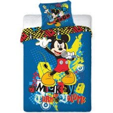 Kokvilnas gultas veļa 160x200 Mickey Mouse Mikipeles mikrofons 6895