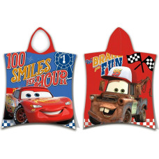 Pončo bērniem 50x115 Automašīnas Automašīnas 2887 Mater Lightning McQueen dvielis ar kapuci