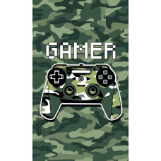 Bērnudārza dvielis 30x50 Gamer Game Over camo green 1187 spilventiņi bērnu kokvilna