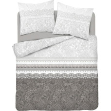 Kokvilnas gultasveļa 220x200 glamūra ornamenti svītras brūnas 3837 B Kokvilna 88