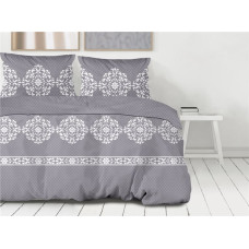 Satīna gultas veļa 160x200 Amore pelēki pelēki glamūra ornamenti Frotex 1