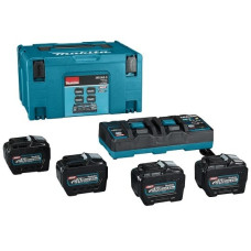 Makita-Akcesoria barošanas komplekts: 4 8.0Ah BL4080F akumulatori + DC40RB dubultlādētājs, 40V max XGT, Makita [1910A8-3] MAKPAC