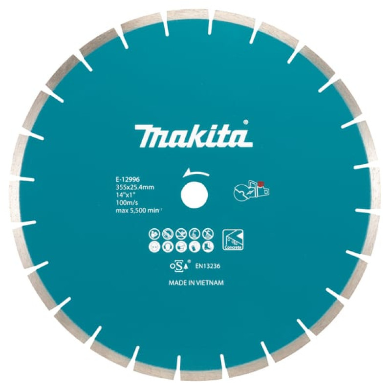 Makita-Akcesoria dimanta segmentēts disks betona griešanai 355/25.4mm Makita [E-12996]