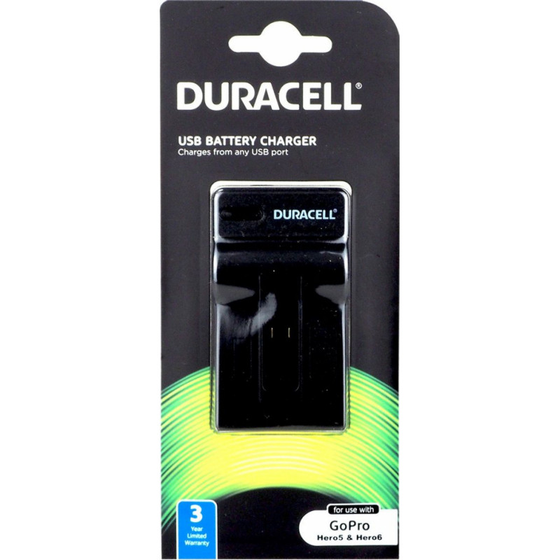 Duracell Charger w. USB Cable for GoPro Hero 5 and 6 Battery