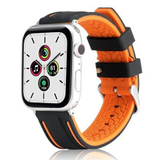 Beline pasek Apple Watch Solid Silicone 42|44|45|49mm pomarańczowo-czarny orange|black