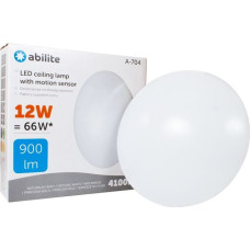 Abilite Lampa sufitowa Abilite PLAFON LED ABILITE A-704 Z CZUJNIKIEM RUCHU MIKROFALOWYM B.NATURALNA 12W/230V 900LM IP44 PÓŁCIEŃ10/20%