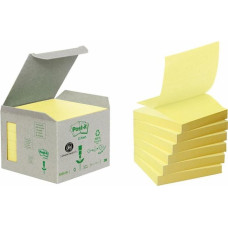 Post-It 3M Ekologiczne karteczki samoprzylepne Post-it_ Z-Notes z certyfikatem PEFC Recycled, Żółte, 76x76mm, 6 bloczków po 100 kar