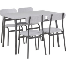 Beliani Zestaw do jadalni stół i 4 krzesła szary z czarnym VELDEN