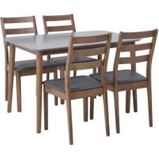Beliani Zestaw do jadalni stół i 4 krzesła ciemne drewno z szarym MODESTO