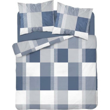 Satīna gultas veļa 160x200 zils balts čeks 4044 A Home Satin 122