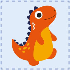Bērnu dvielis 30x30 Dinozauru dzīvnieki zils 350g/m2