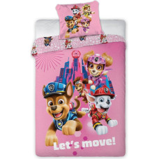 Kokvilnas gultas veļa 140x200 Paw Patrol Paw 2225 team rozā ar vienu spilvendrānu 70x90 23