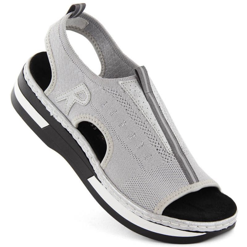 Rieker Comfortable slip-on sandals W RKR686 metallic