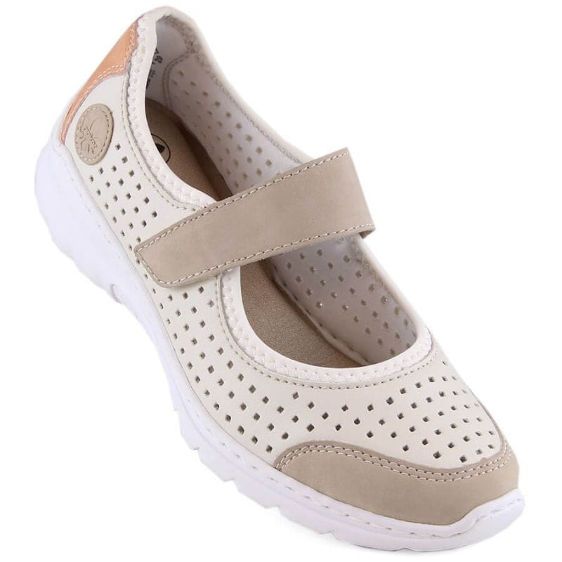 Rieker Comfortable openwork shoes W RKR575A, beige