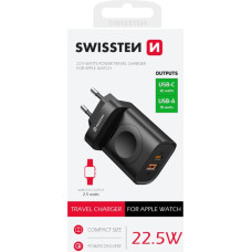 Swissten Travel Tīkla Lādētājs USB-A | USB-C | iWatch