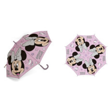 Bērnu lietussargs Mini Mouse Unicorn 5235 Minnie Mouse vienradzis zvaigznes rozā pelēks lietussargs pelēks rokturis