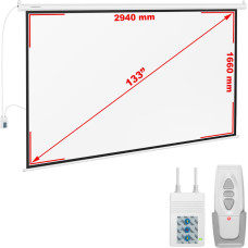 Fromm&Amp;Starck Elektriskā sienas projekcijas ekrāns griesti matēts balts 133'' 302x201 cm 16:9