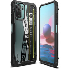 Ringke Bruņots futrālis ar rāmi priekš Xiaomi Redmi Note 10/10S Fusion X Design Ticket josla, melna