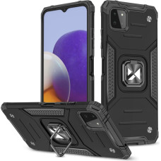 Wozinsky Bruņots korpusa vāciņš + magnētisks turētājs Samsung Galaxy A22 4G Ring Armor melns